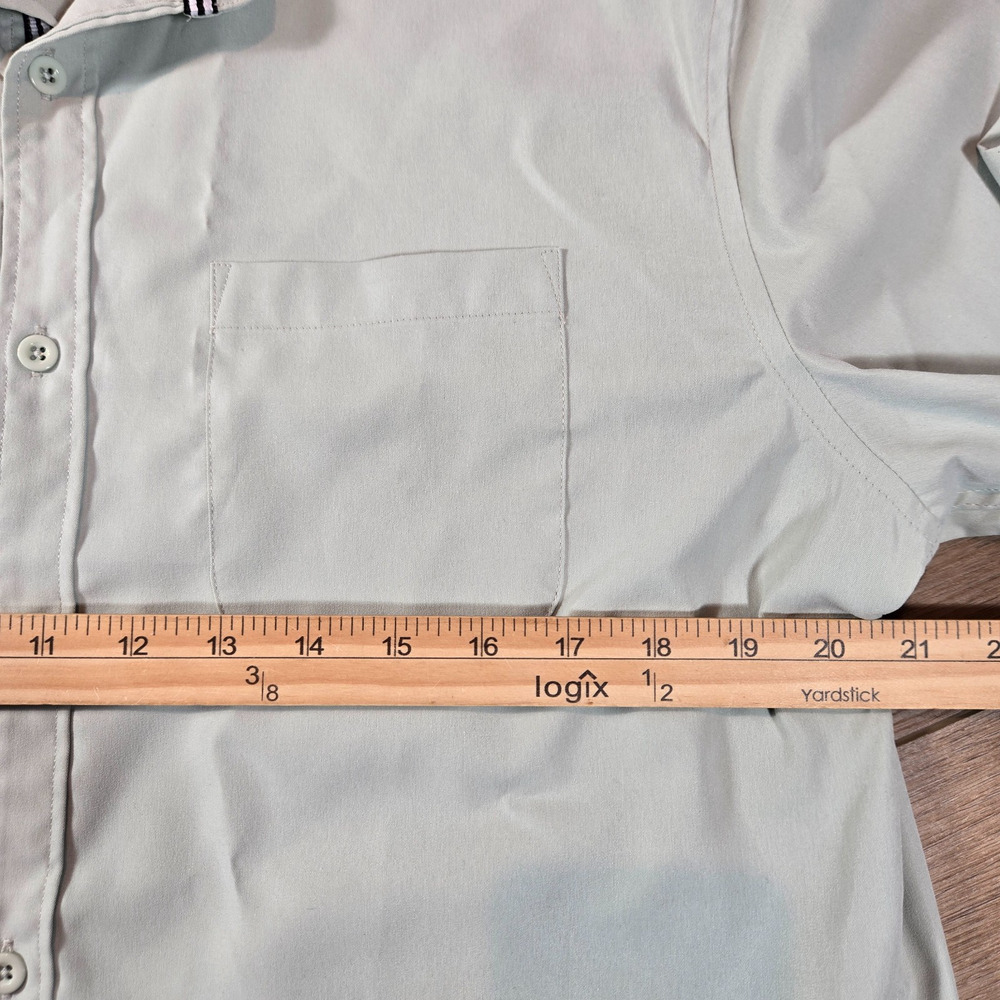 Coofandy Men Long Sleeve Button Down Shirt Medium Green Western Cowboy Casual - Picture 6 of 7
